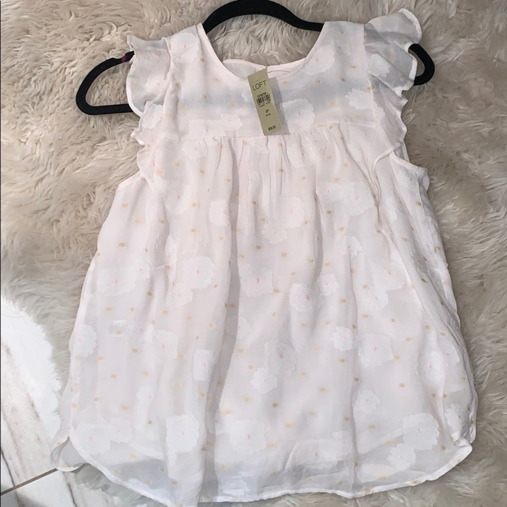 Loft Tank white with pink and yellow accents